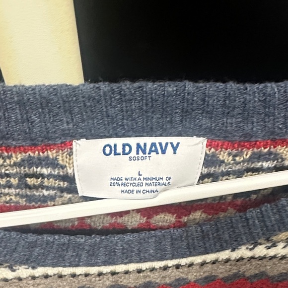 Old Navy Women's Striped Knit Sweater - Red, Blue, Cream - Picture 2 of 2